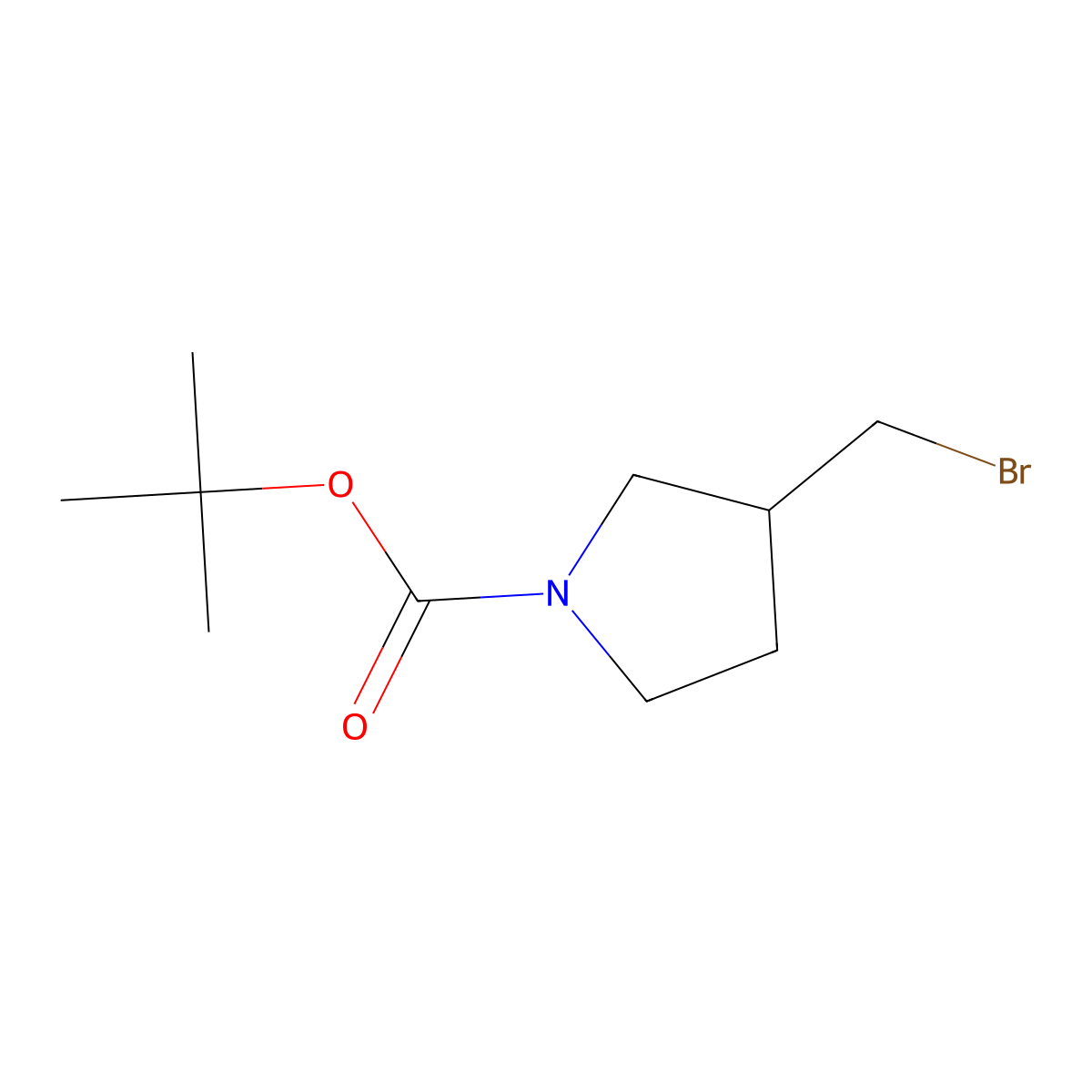 tert-Butyl (3R)-3-(bromomethyl)pyrrolidine-1-carboxylate molecular structure, CAS 1067230-65-2