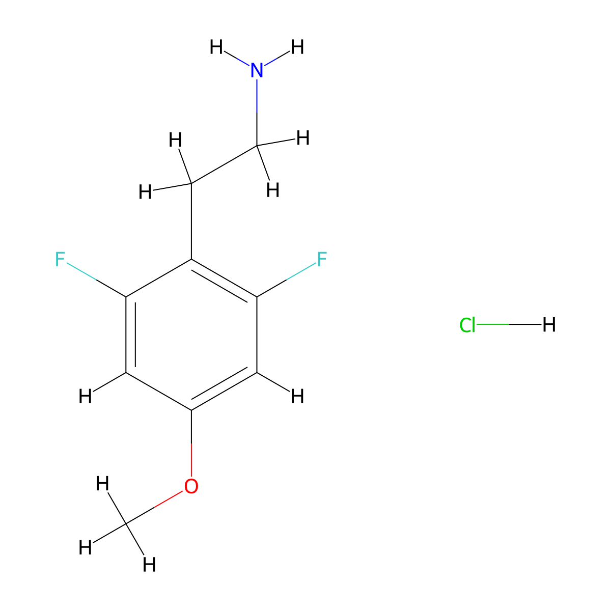 2-(2,6-Difluoro-4-methoxyphenyl)ethan-1-amine hydrochloride molecular structure, CAS 1067237-41-5