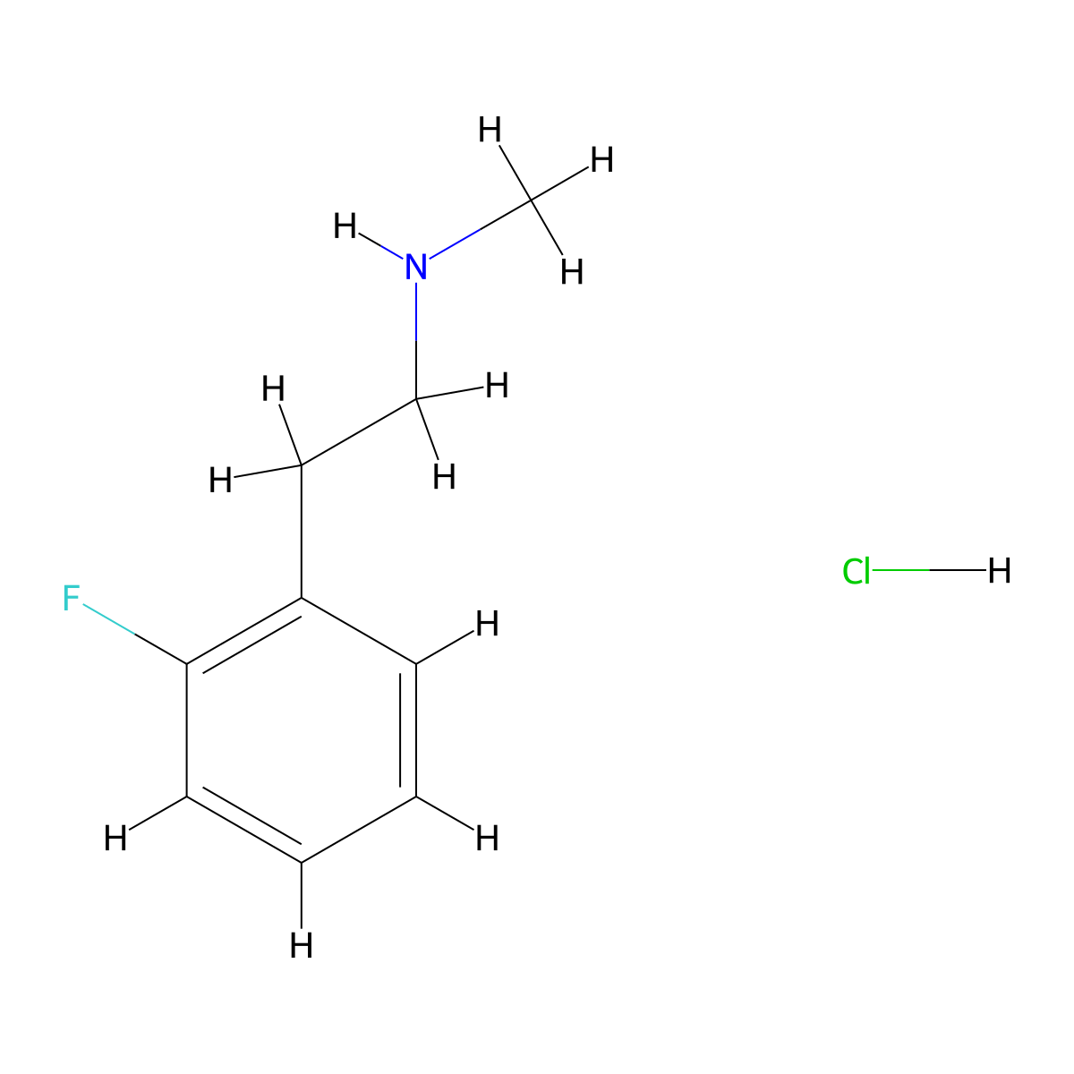 2-fluoro-N-methyl Benzeneethanamine HCL molecular structure, CAS 1067237-58-4