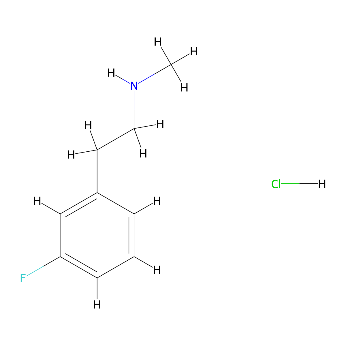 (2-(3-Fluorophenyl)ethyl)(methyl)amine hydrochloride molecular structure, CAS 1067237-59-5