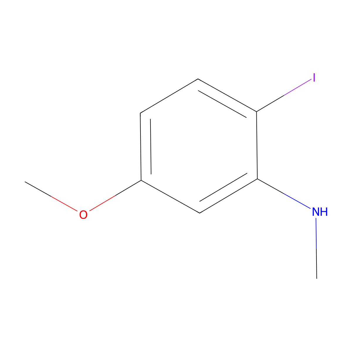 2-Iodo-5-methoxy-N-methylaniline molecular structure, CAS 1067238-22-5