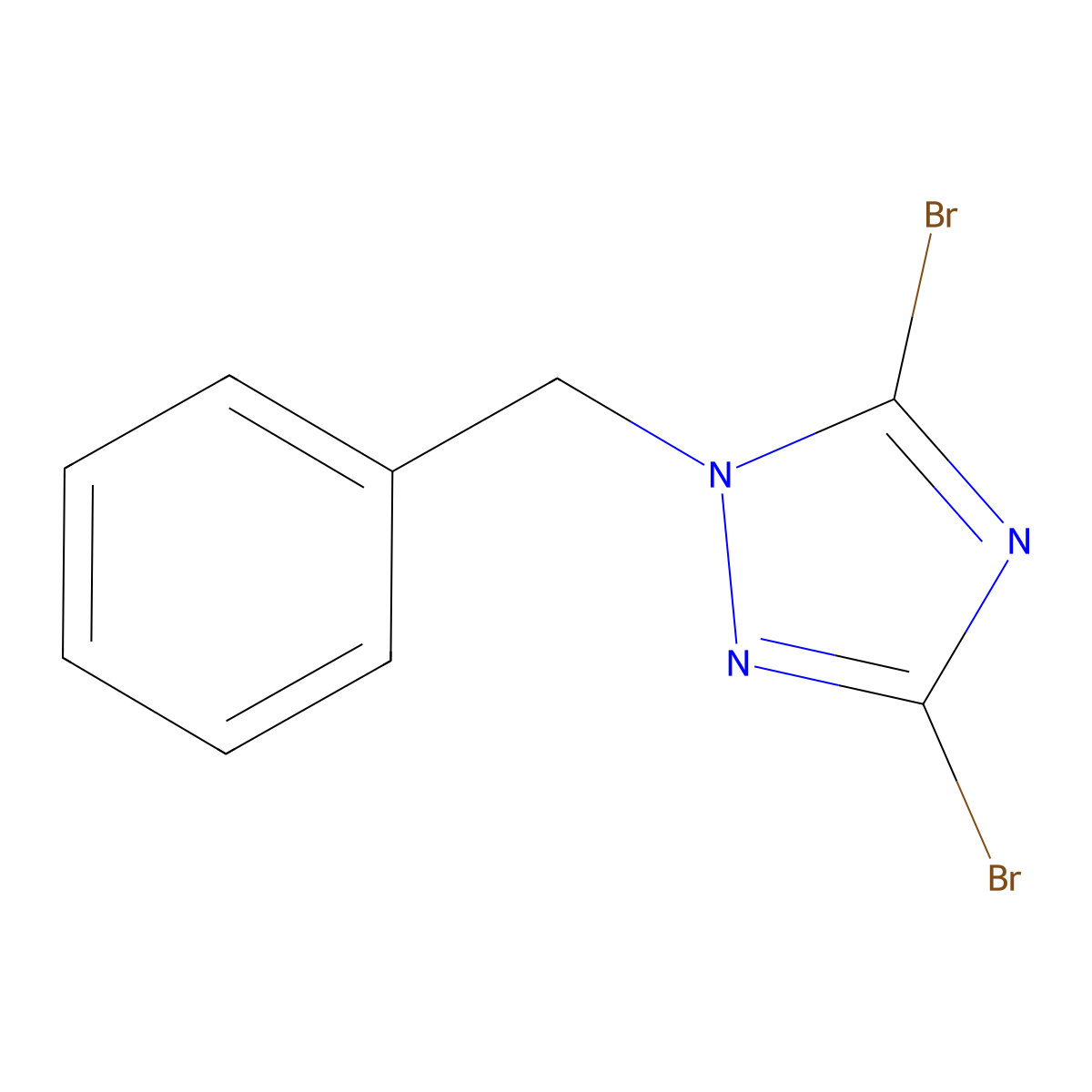 1-benzyl-3,5-dibromo-1H-1,2,4-triazole molecular structure, CAS 106724-85-0