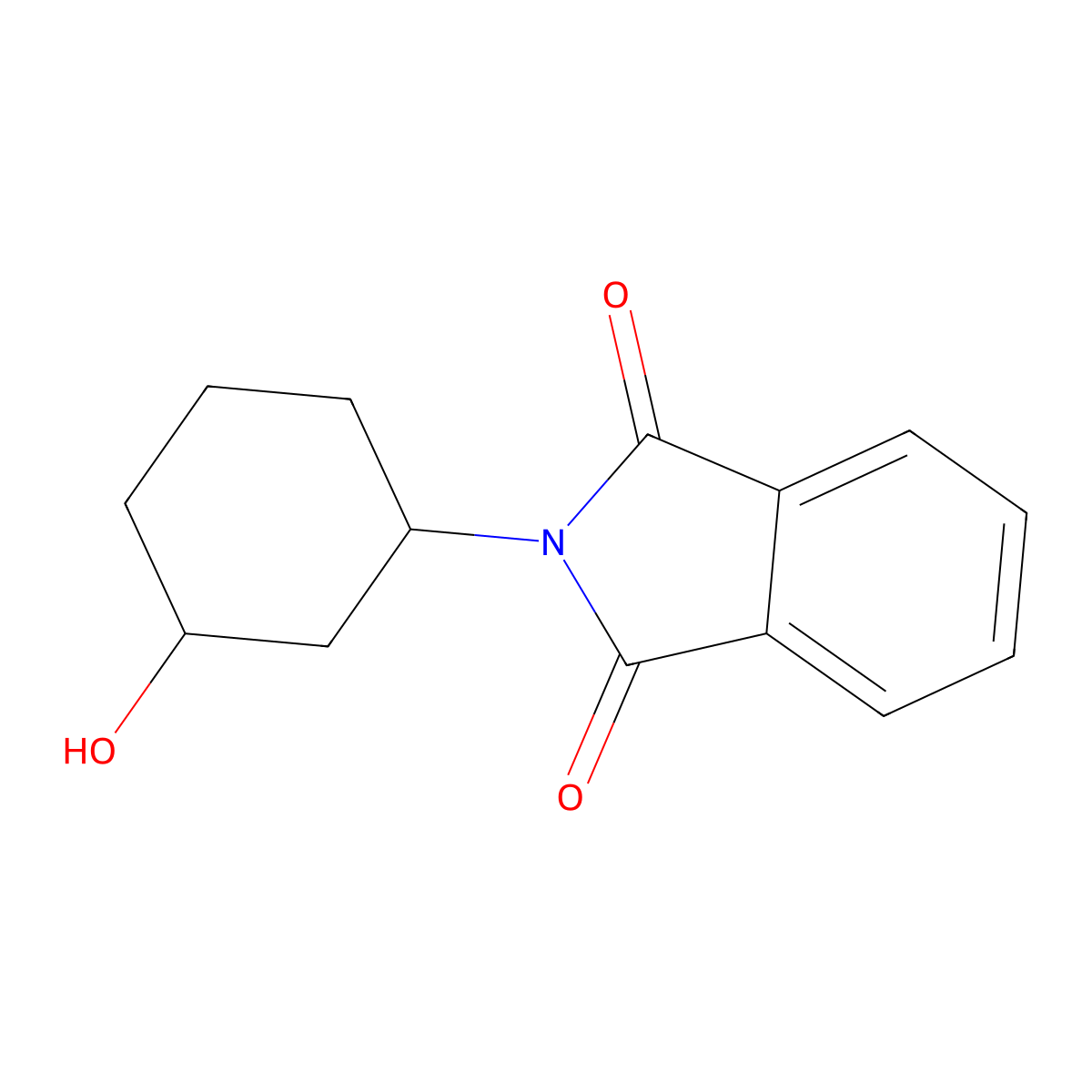 cis-2-(3-Hydroxy-cyclohexyl)-isoindole-1,3-dione molecular structure, CAS 106729-79-7