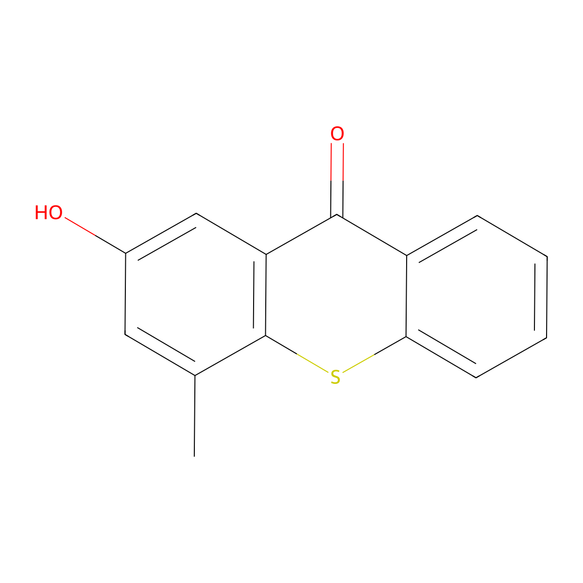 2-hydroxy-4-methyl-9H-thioxanthen-9-one molecular structure, CAS 106736-20-3