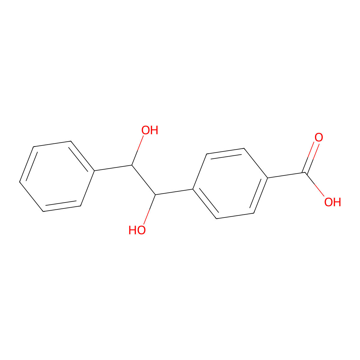 4-(1,2-Dihydroxy-2-phenylethyl)benzoic acid molecular structure, CAS 106737-34-2