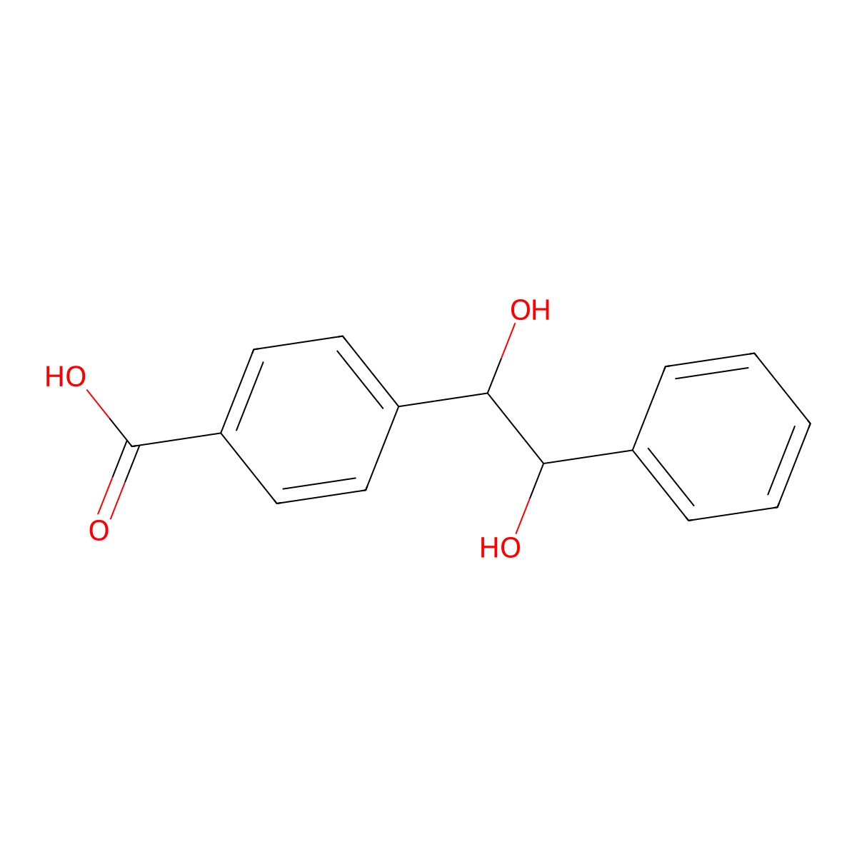 4-(1,2-Dihydroxy-2-phenylethyl)benzoic acid molecular structure, CAS 106737-34-2