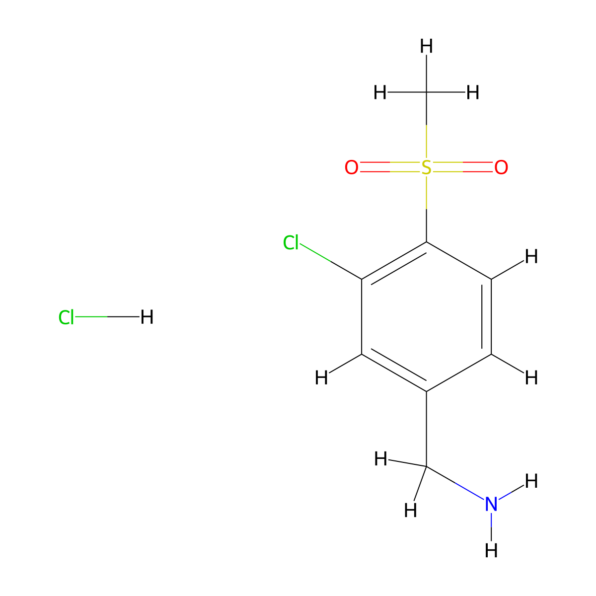 (3-Chloro-4-methanesulfonylphenyl)methanamine hydrochloride molecular structure, CAS 106737-87-5