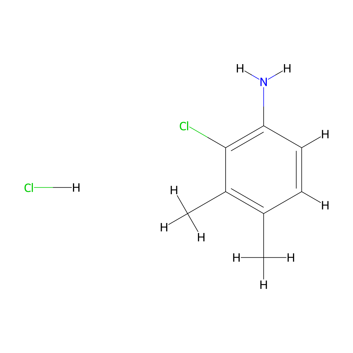 2-Chloro-3,4-dimethylaniline hydrochloride molecular structure, CAS 106738-47-0