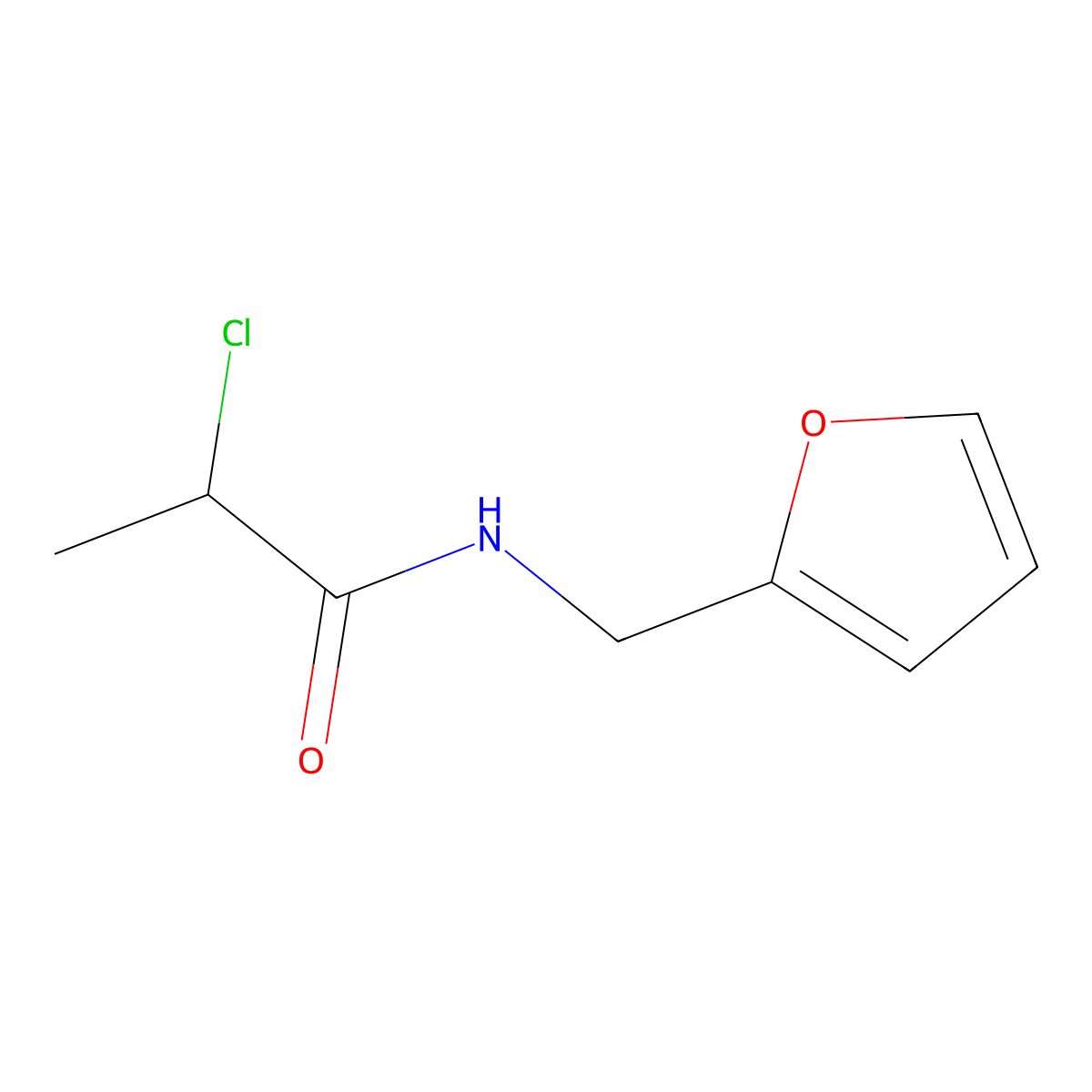 2-chloro-N-(furan-2-ylmethyl)propanamide molecular structure, CAS 106738-51-6