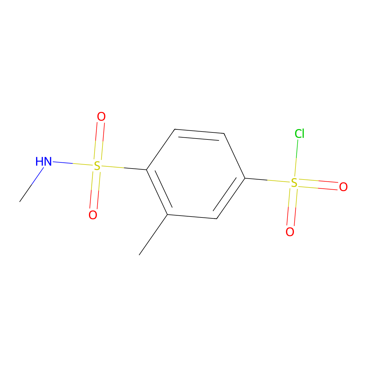 3-Methyl-4-(methylsulfamoyl)benzene-1-sulfonyl chloride molecular structure, CAS 106738-54-9
