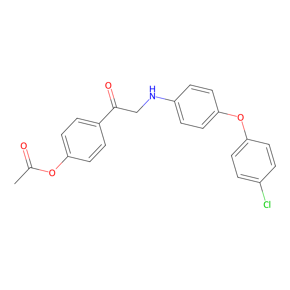 1-[4-(Acetyloxy)phenyl]-2-[[4-(4-chlorophenoxy) phenyl]amino]ethanone molecular structure, CAS 1067425-94-8