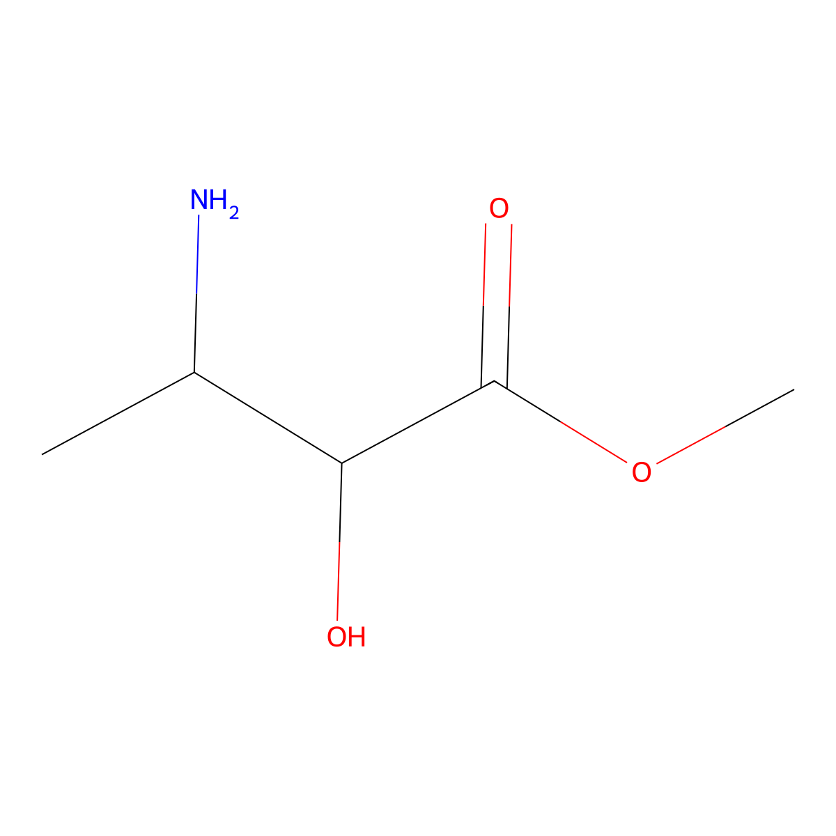 Methyl 3-amino-2-hydroxybutanoate molecular structure, CAS 106746-17-2