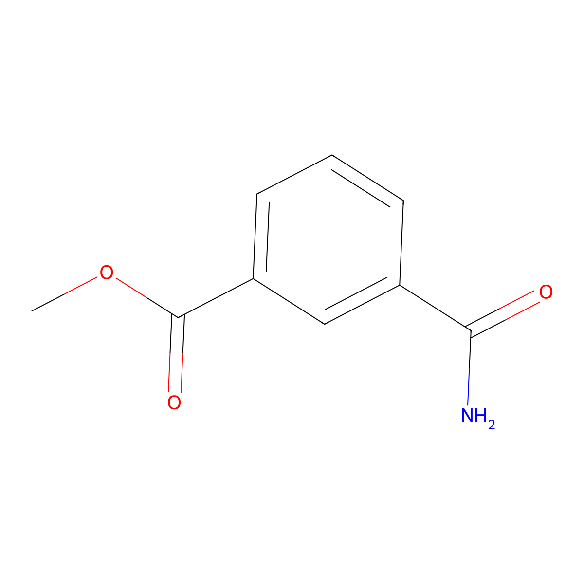 Benzoic acid, 3-(aminocarbonyl)-, methyl ester molecular structure, CAS 106748-24-7