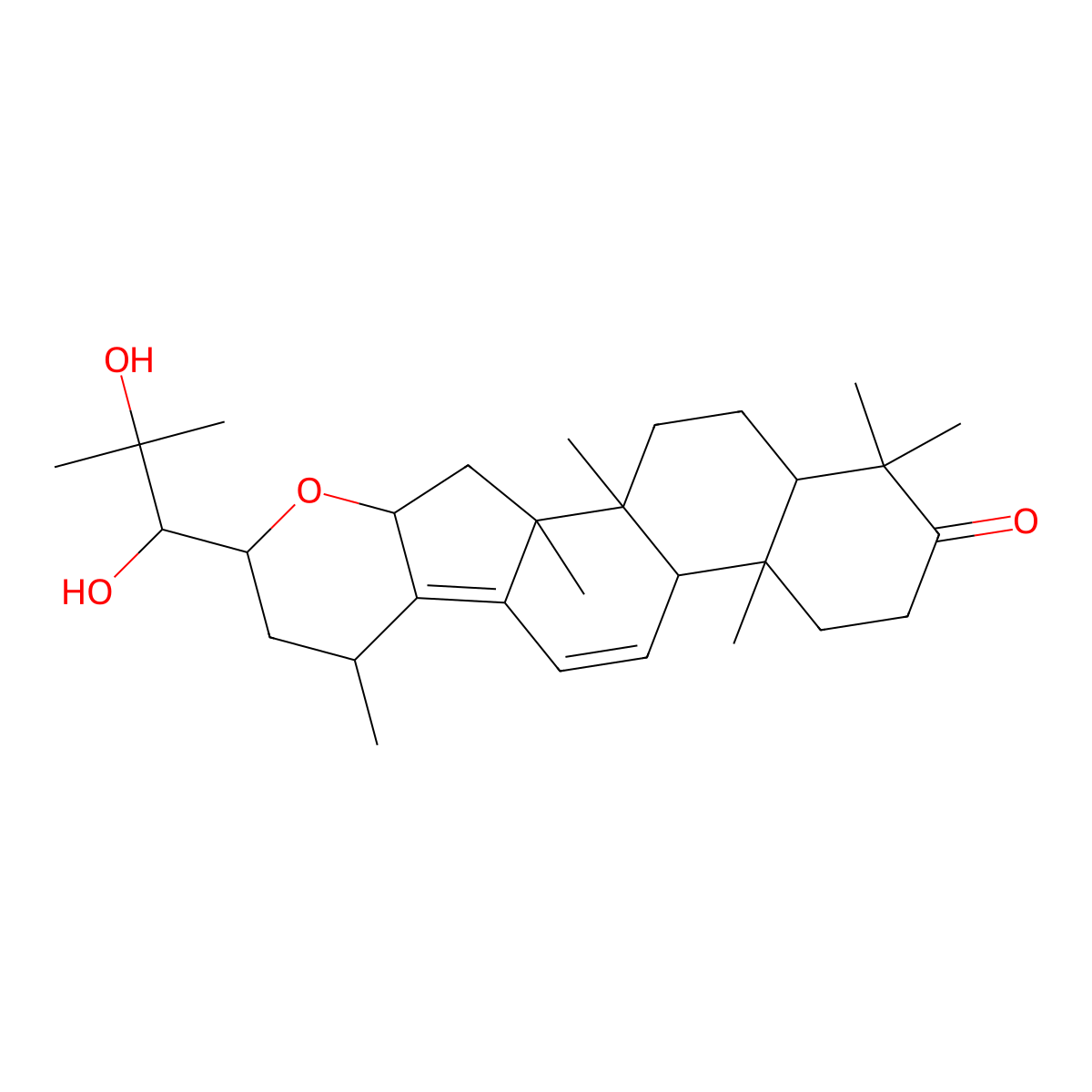 6-(1,2-Dihydroxy-2-methylpropyl)-1,2,8,14,18,18-hexamethyl-5-oxapentacyclo[11.8.0.02,10.04,9.014,19]henicosa-9,11-dien-17-one molecular structure, CAS 1067510-31-9