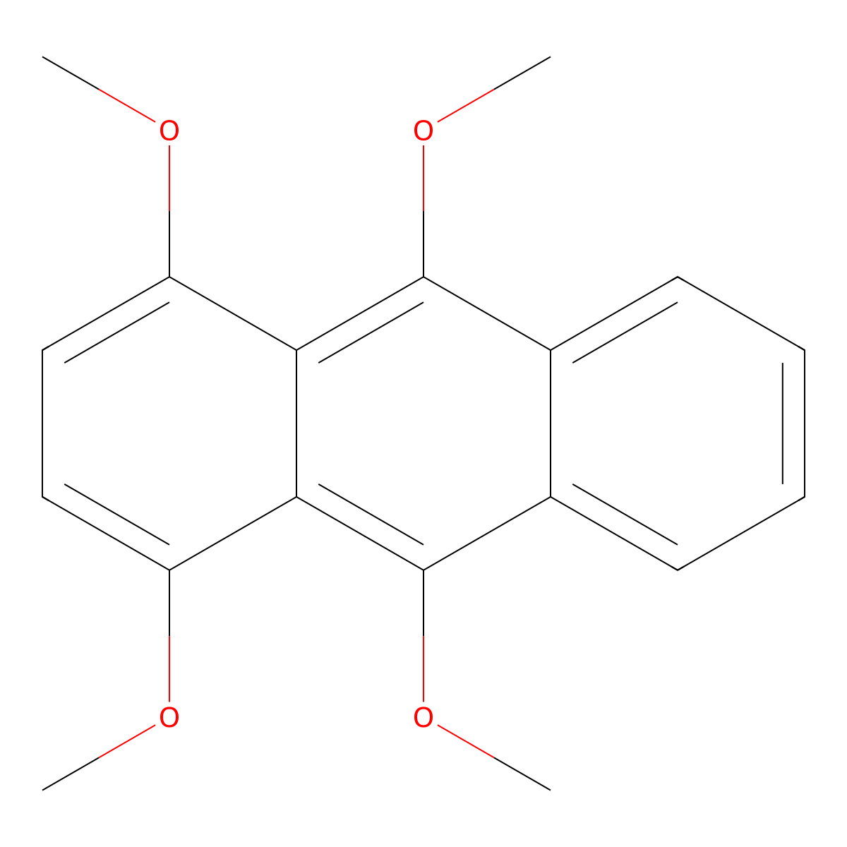 Anthracene, 1,4,9,10-tetramethoxy- molecular structure, CAS 106752-92-5