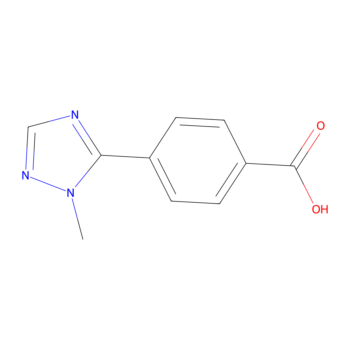 4-(1-methyl-1H-1,2,4-triazol-5-yl)benzoic acid molecular structure, CAS 1067613-97-1