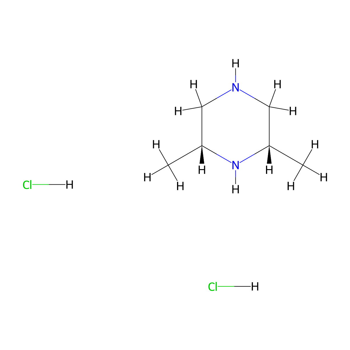 cis-2,6-Dimethylpiperazine dihydrochloride molecular structure, CAS 106763-32-0