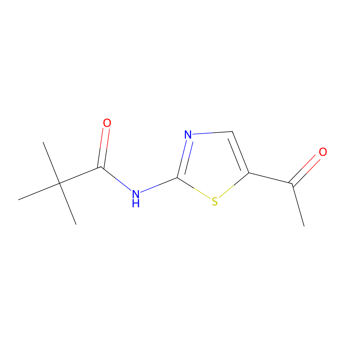 N-(5-acetyl-1,3-thiazol-2-yl)-2,2-dimethylpropanamide molecular structure, CAS 1067637-89-1