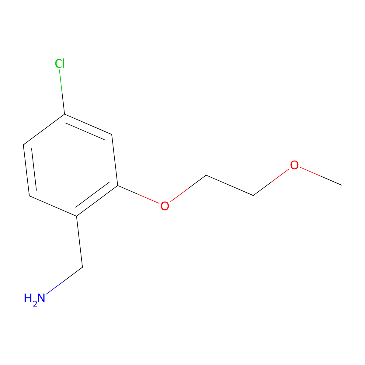 [4-Chloro-2-(2-methoxyethoxy)phenyl]methanamine molecular structure, CAS 1067658-38-1