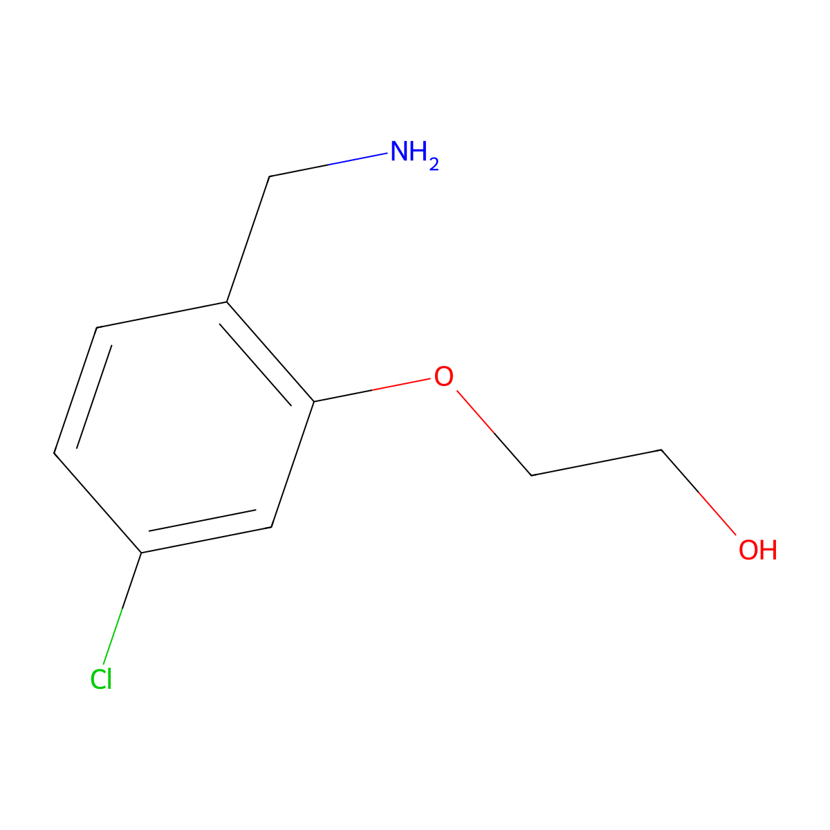 2-[2-(Aminomethyl)-5-chlorophenoxy]ethan-1-ol molecular structure, CAS 1067658-43-8