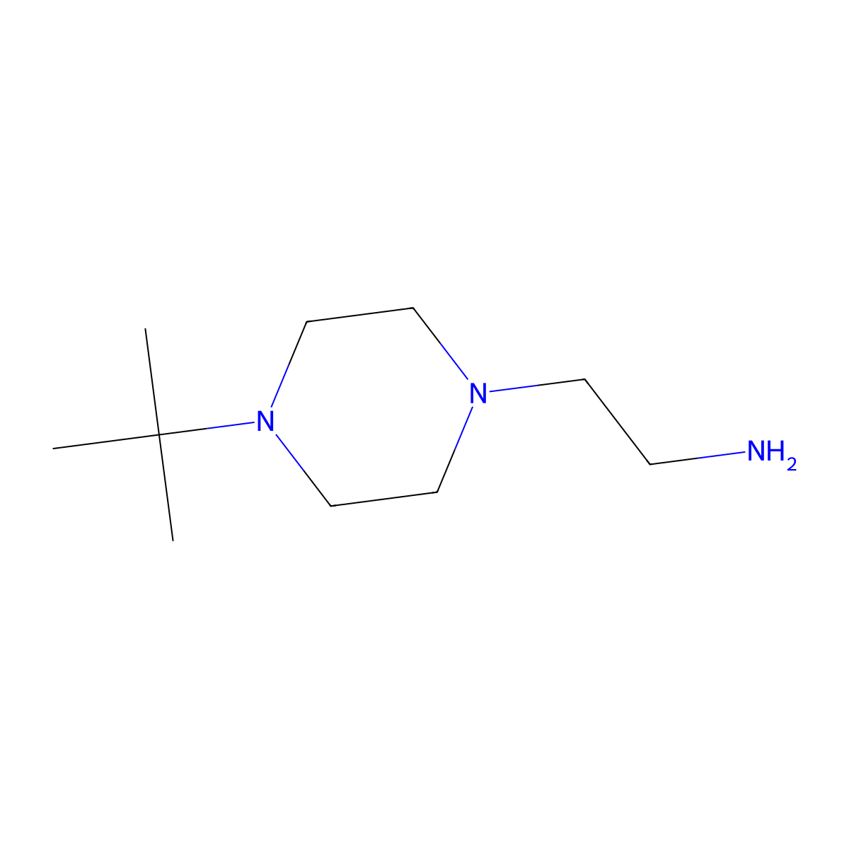 2-(4-Tert-butylpiperazin-1-yl)ethan-1-amine molecular structure, CAS 1067659-74-8