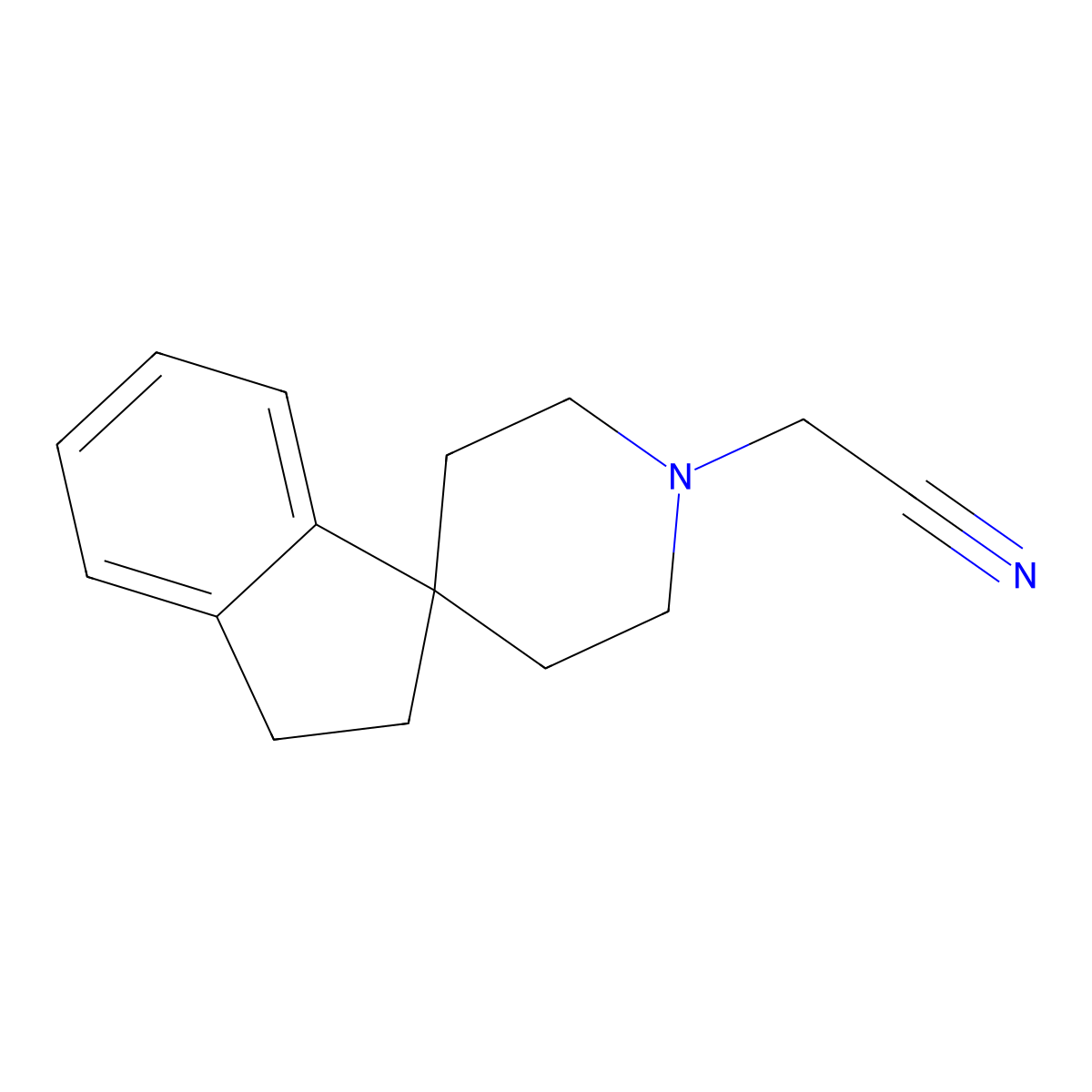 2-Spiro[1,2-dihydroindene-3,4'-piperidine]-1'-ylacetonitrile molecular structure, CAS 1067661-14-6