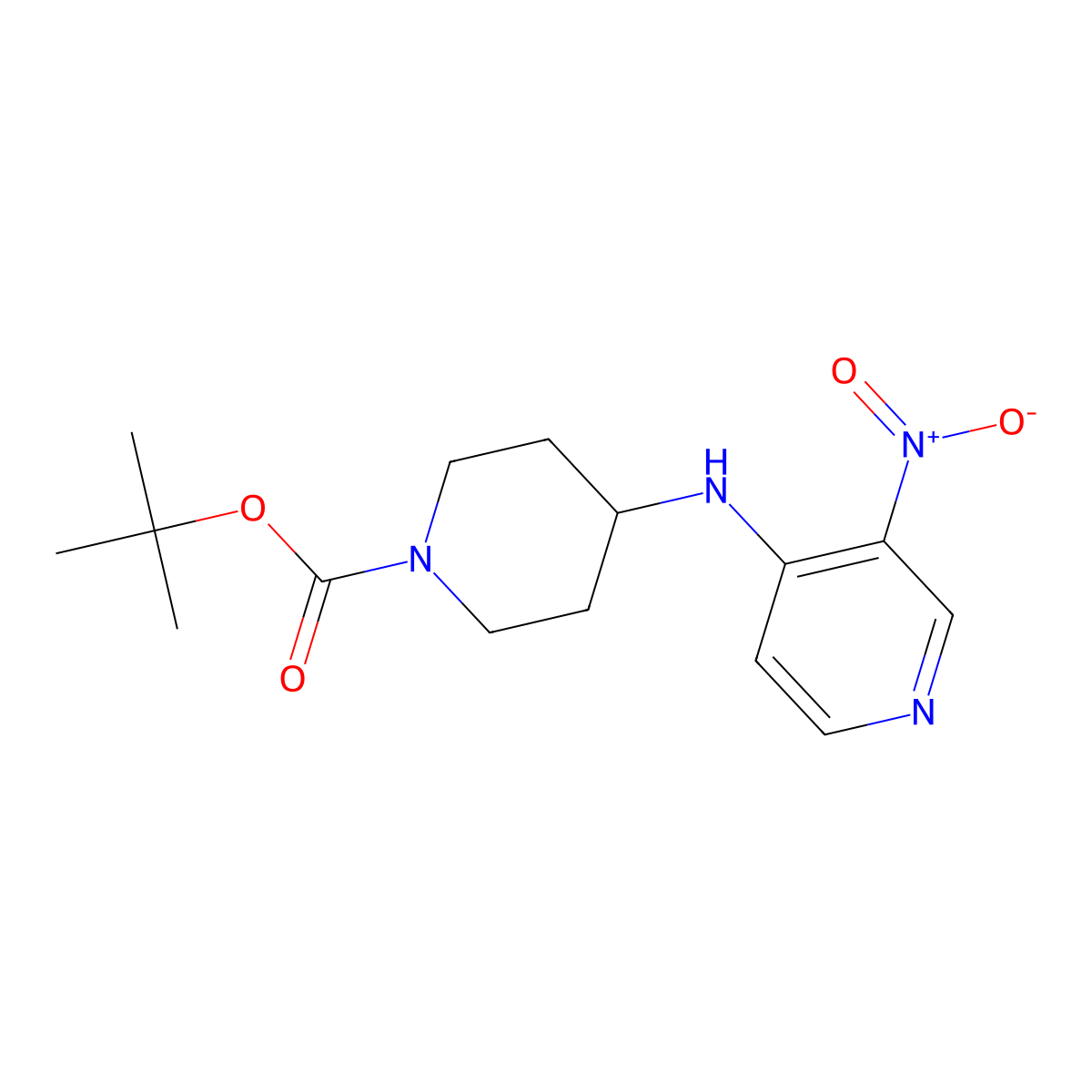 Tert-butyl 4-(3-nitropyridin-4-ylamino)piperidine-1-carboxylate molecular structure, CAS 1067718-07-3