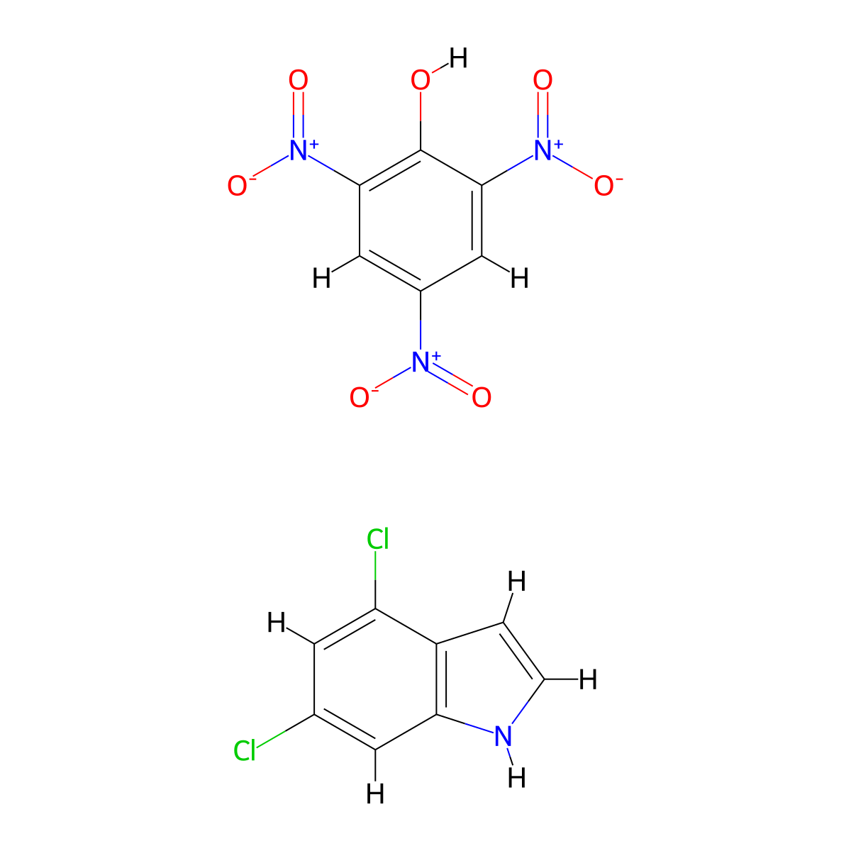 4-6 Dichloroindole picrate molecular structure, CAS 106782-58-5