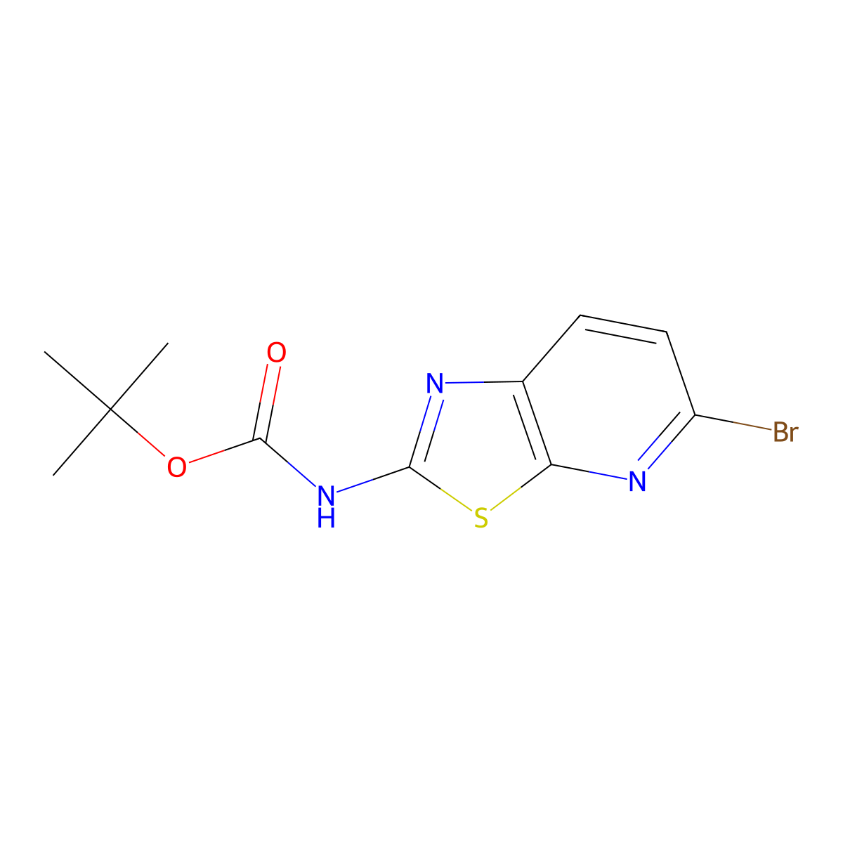 Tert-butyl (5-bromothiazolo[5,4-B]pyridin-2-YL)carbamate molecular structure, CAS 1067877-78-4