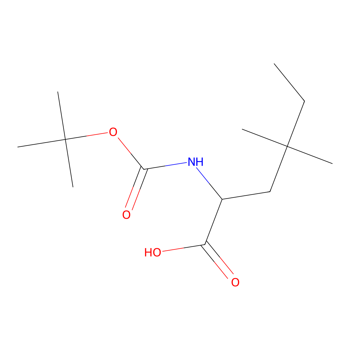 2-{[(Tert-butoxy)carbonyl]amino}-4,4-dimethylhexanoic acid molecular structure, CAS 1067881-30-4