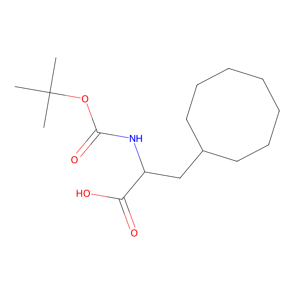 2-(Tert-butoxycarbonylamino)-3-cyclooctyl-propanoic acid molecular structure, CAS 1067881-40-6