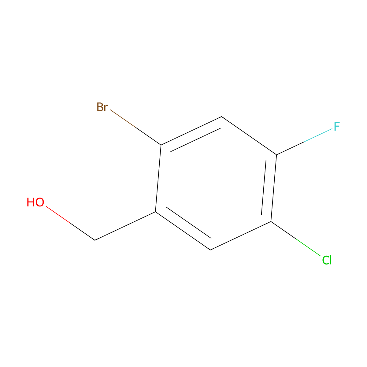 (2-Bromo-5-chloro-4-fluorophenyl)methanol molecular structure, CAS 1067882-55-6