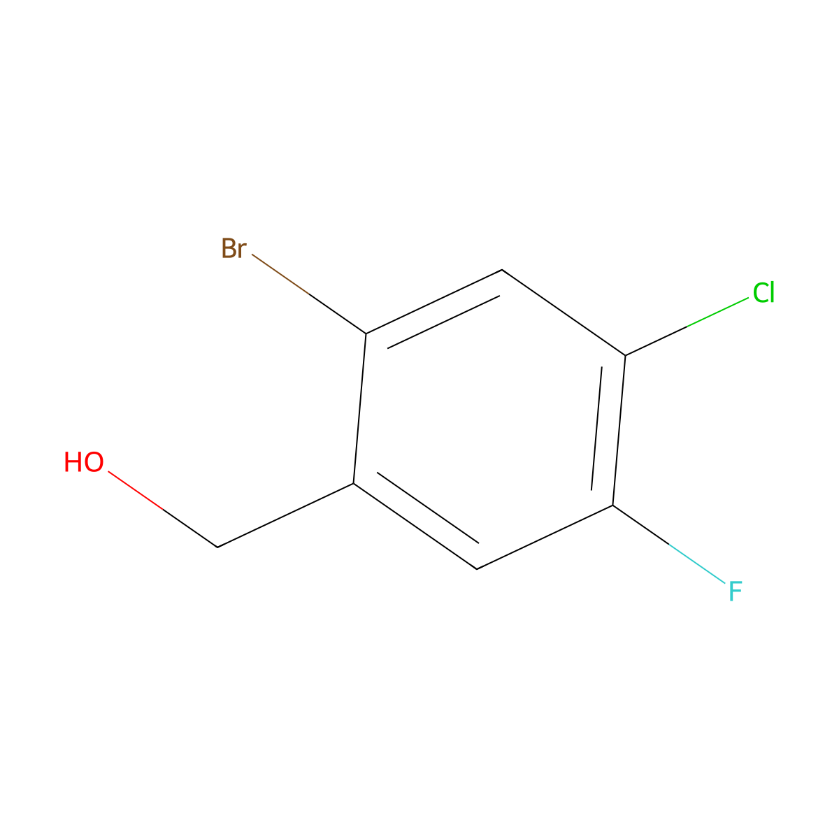 2-Bromo-4-chloro-5-fluorobenzyl alcohol molecular structure, CAS 1067882-62-5