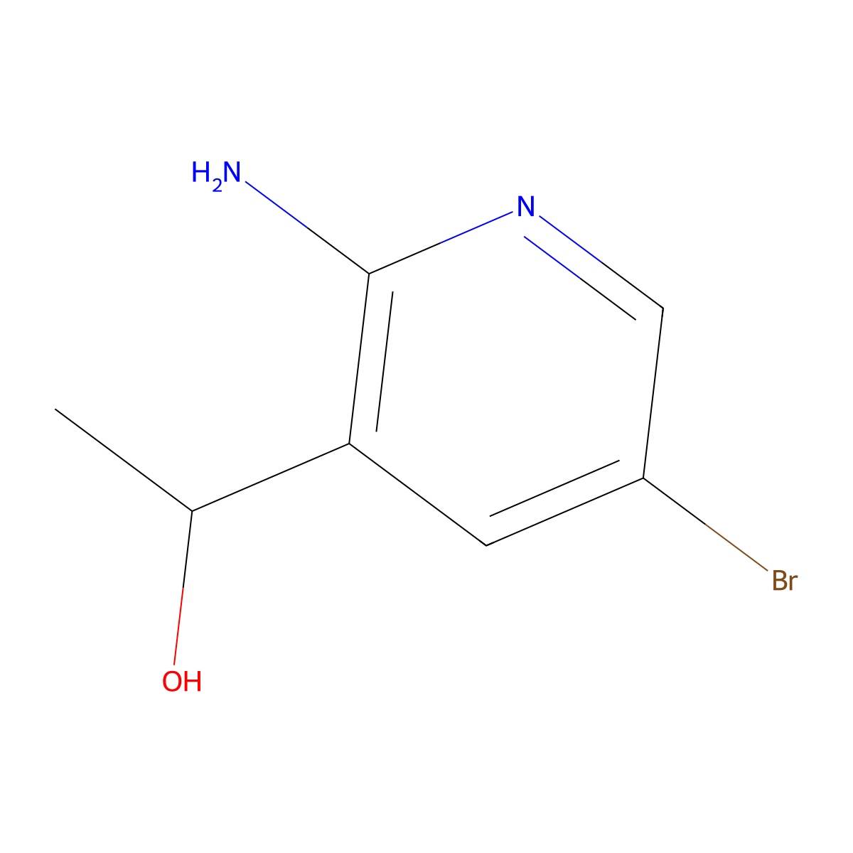 1-(2-Amino-5-bromopyridin-3-yl)ethan-1-ol molecular structure, CAS 1067887-42-6