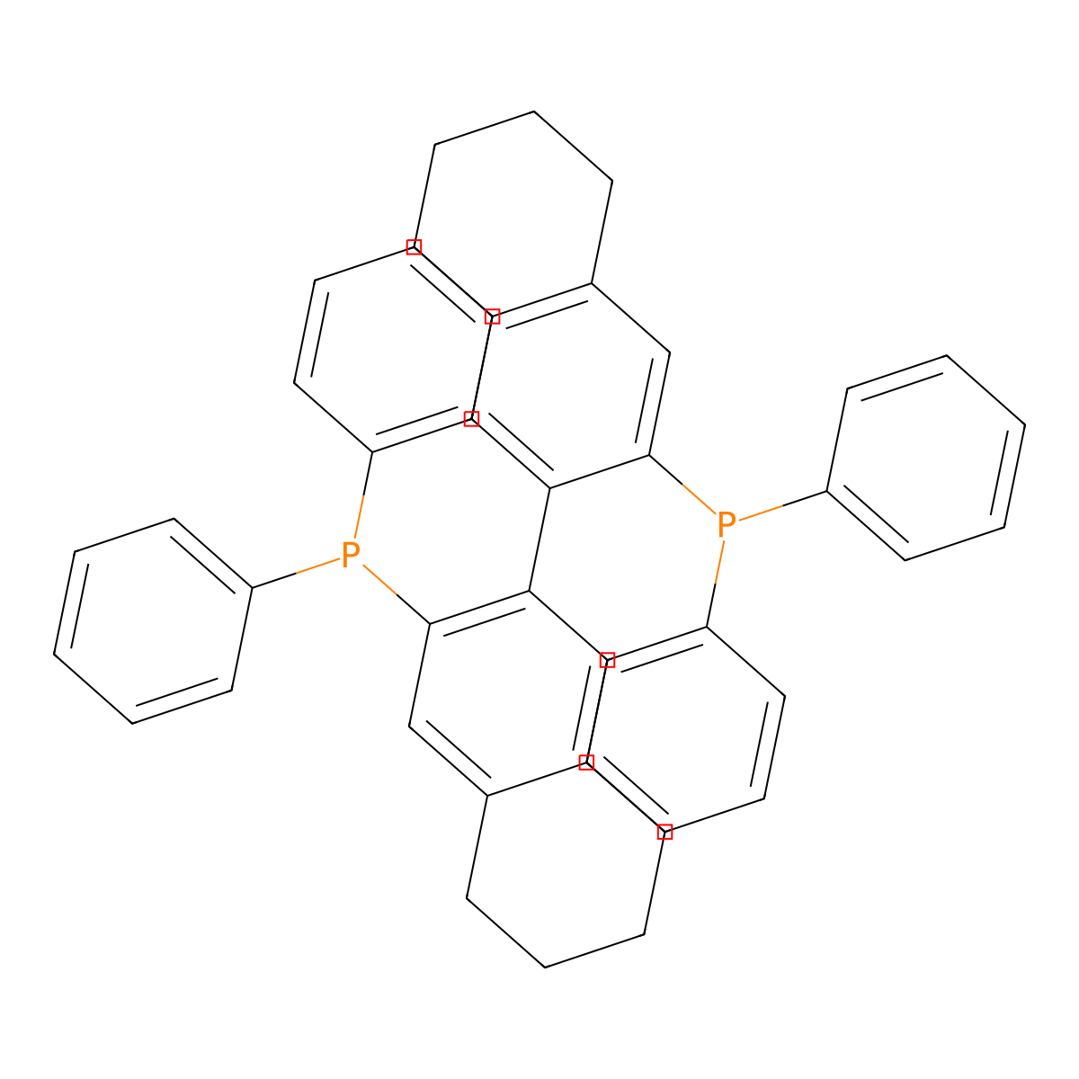 3,3'-Bis(diphenylphosphino)-5,5',6,6',7,7',8,8'-octahydro[2,2']binaphthalene molecular structure, CAS 1067889-87-5