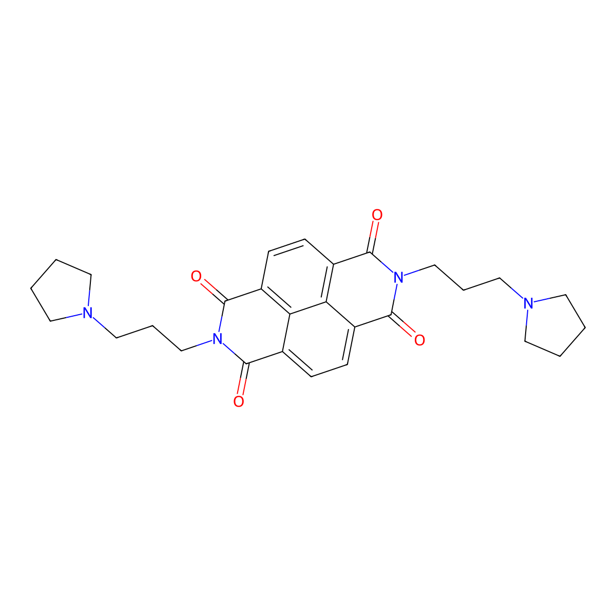 2,7-Bis(3-(pyrrolidin-1-yl)propyl)benzo[lmn][3,8]phenanthroline-1,3,6,8(2H,7H)-tetraone molecular structure, CAS 1067894-89-6