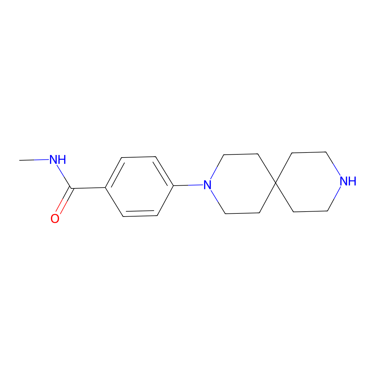 N-Methyl-4-(3,9-diazaspiro[5.5]undecan-3-yl)benzamide molecular structure, CAS 1067902-25-3