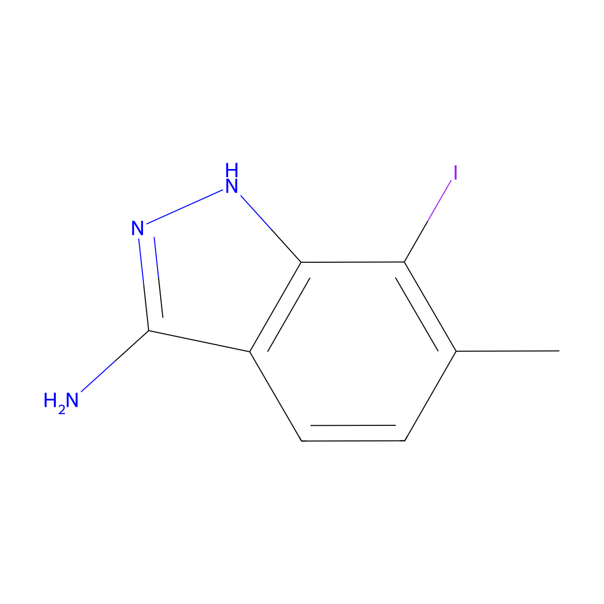 7-iodo-6-methyl-1H-indazol-3-amine molecular structure, CAS 1067904-72-6