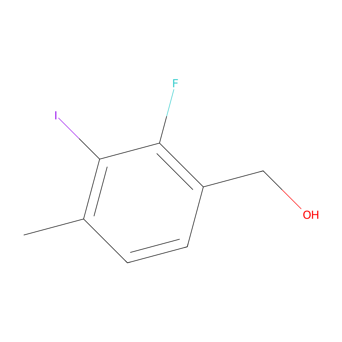 (2-Fluoro-3-iodo-4-methylphenyl)methanol molecular structure, CAS 1067904-88-4