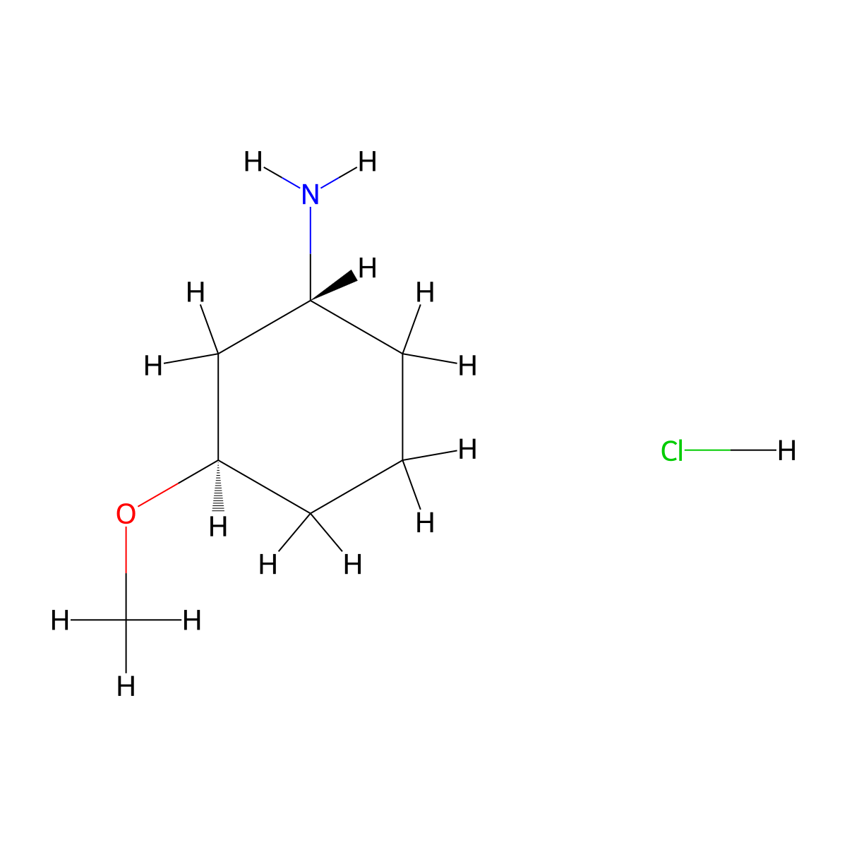 trans-3-Methoxycyclohexanamine;hydrochloride molecular structure, CAS 1067908-49-9