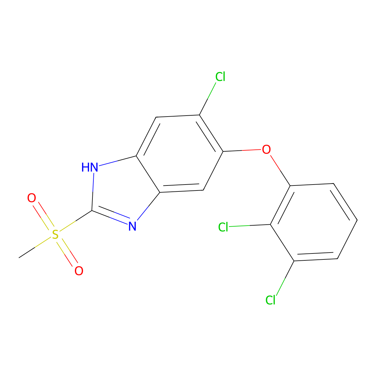 Triclabendazole sulfone molecular structure, CAS 106791-37-1