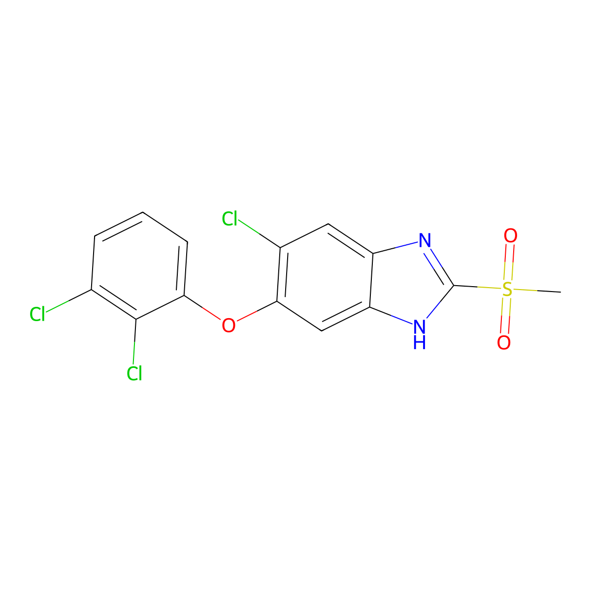 Triclabendazole sulfone molecular structure, CAS 106791-37-1