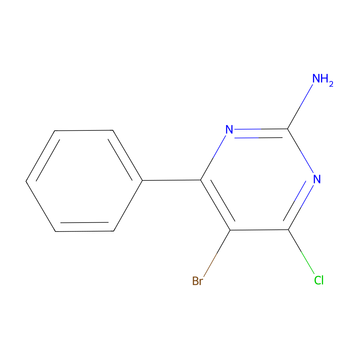 5-Bromo-4-chloro-6-phenylpyrimidin-2-amine molecular structure, CAS 106791-93-9