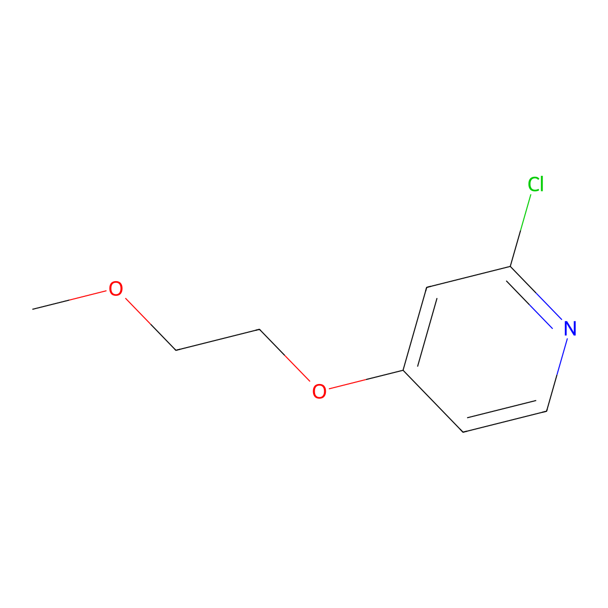 2-Chloro-4-(2-methoxyethoxy)pyridine molecular structure, CAS 1067914-32-2