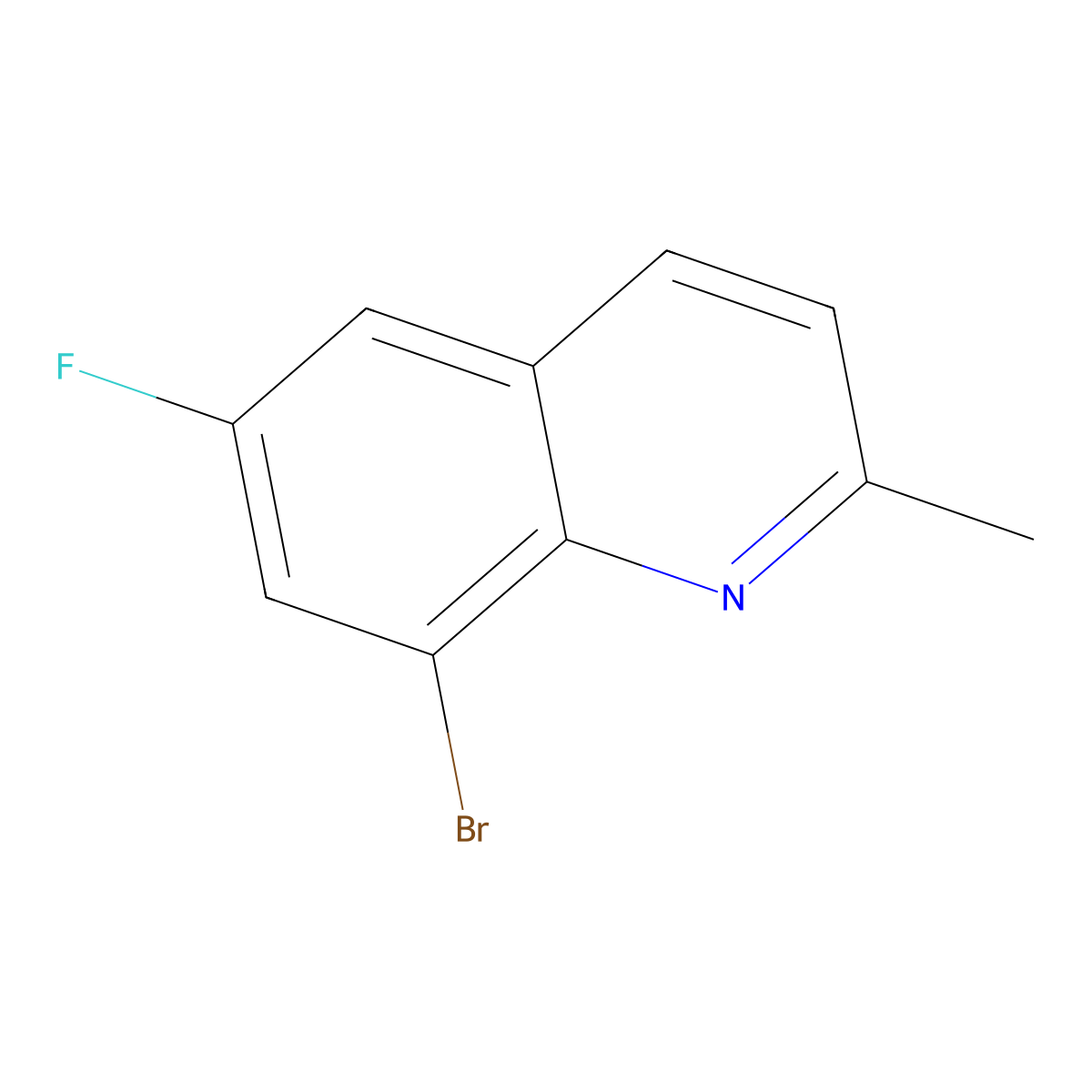 8-Bromo-6-fluoro-2-methylquinoline molecular structure, CAS 1067914-37-7