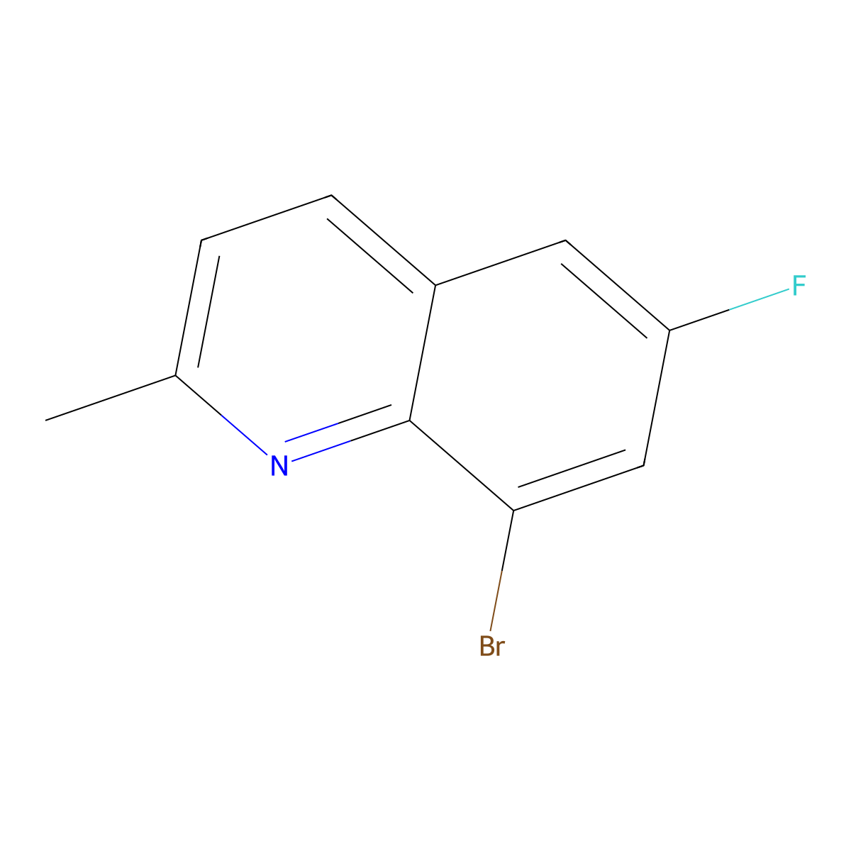 8-Bromo-6-fluoro-2-methylquinoline molecular structure, CAS 1067914-37-7