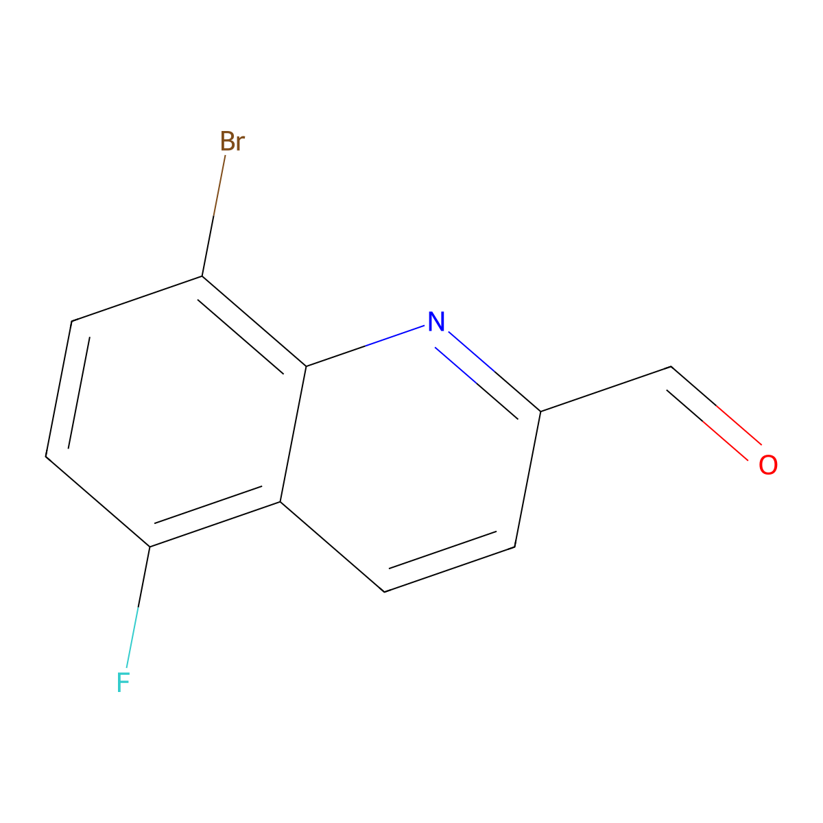 8-Bromo-5-fluoroquinoline-2-carbaldehyde molecular structure, CAS 1067914-59-3