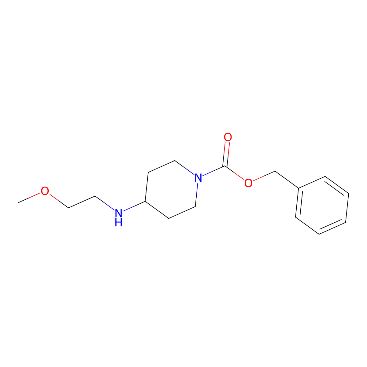 Benzyl 4-[(2-methoxyethyl)amino]piperidine-1-carboxylate molecular structure, CAS 1067914-64-0