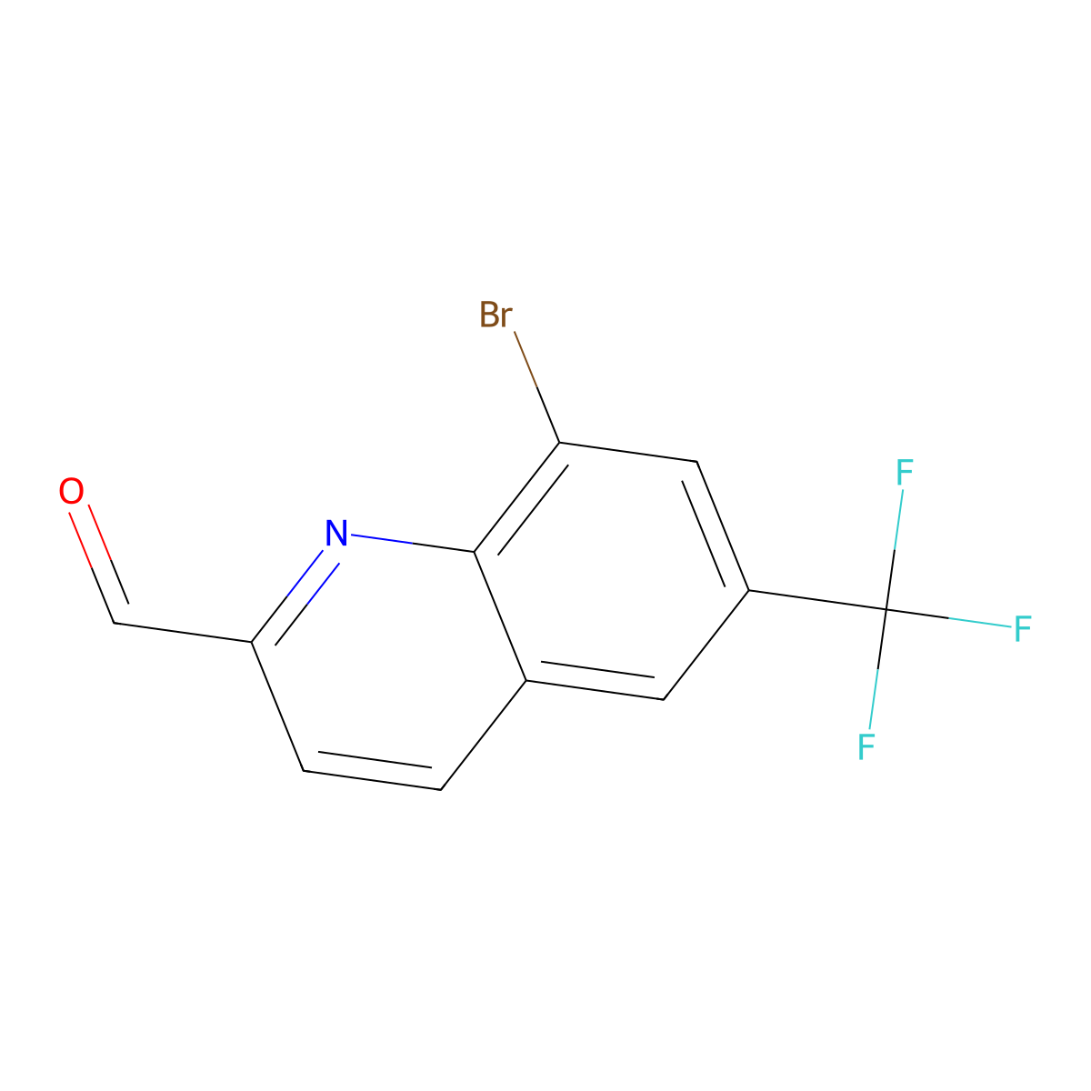 8-Bromo-6-(trifluoromethyl)quinoline-2-carbaldehyde molecular structure, CAS 1067915-00-7