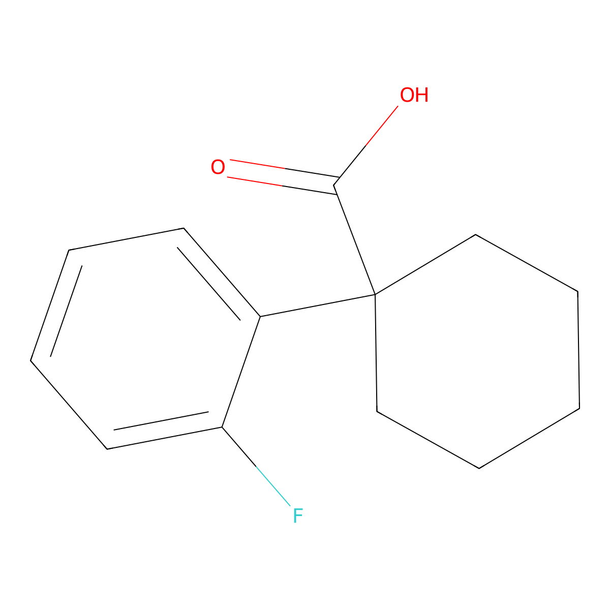 1-(2-Fluorophenyl)cyclohexanecarboxylic acid molecular structure, CAS 106795-66-8